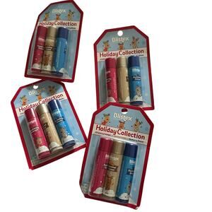 4 Blistex Holiday Collection Lip Balm Raspberry Caramel Blueberry Moisturizer